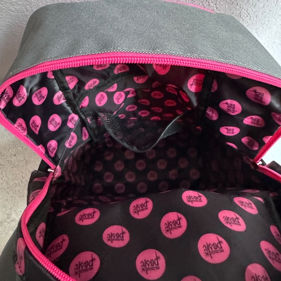 Perfectly Posh~Stylish pink, gray and black backpack~NWOT - Picture 7 of 14
